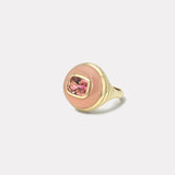 3.37ct Cushion Pink Tourmaline in Guava Quartz Petite Lollipop Ring