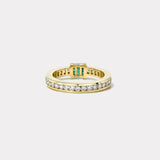 Magna Barrel Ring - Baguette Emeralds and Diamonds
