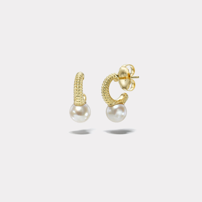 Petite Modern Love Pearl Hoops