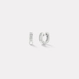Petite Baguette Buckle Huggies -  Diamond