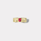 Pleated Solitaire Band - .66ct Cushion Spinel