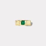 Pleated Solitaire Band - 0.66ct Emerald cut Emerald