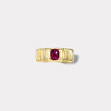 Pleated Solitaire Band - 1.01ct Cushion Ruby