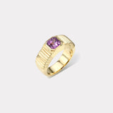 Pleated Solitaire Band - 1.16ct Pink Sapphire
