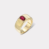 Pleated Solitaire Band - 1ct Oval Ruby