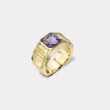 Pleated Solitaire Band -  3.04ct Purple Sapphire