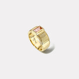 .54ct Baguette Pink Topaz Pleated Solitaire Band
