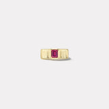 0.78ct Emerald Cut Unheated Pink Sapphire Pleated Solitaire Band