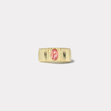 0.87ct Peach Sapphire Pleated Band