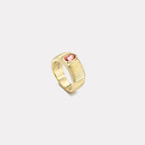 0.87ct Peach Sapphire Pleated Band