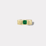 Pleated Solitaire Band - 0.50cts Emerald Cut Emerald