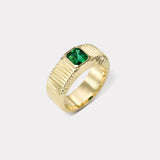 Pleated Solitaire Band - 0.50cts Emerald Cut Emerald