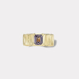 Pleated Solitaire Band - 1.05ct Purple Sapphire