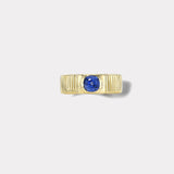 1.32ct Blue Sapphire Cushion Pleated Solitaire Band