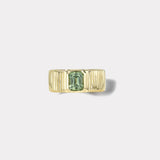 Pleated Solitaire Band - 1.39ct Green Tourmaline