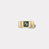 1.41ct Grey Sapphire Cushion Pleated Solitaire Band