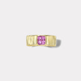 Pleated Solitaire Band - 1.55ct Pink Sapphire Cushion