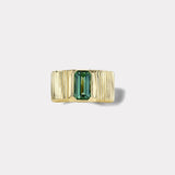 Pleated Solitaire Band -  2.51ct Green Tourmaline