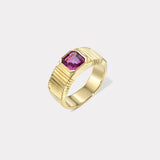 Pleated Solitaire Band - 2.04ct Pink Sapphire