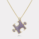 Inlay Impetus Puzzle Pendant in Lepidolite