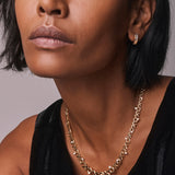 Petite All Gold Graduated XO Necklace with 1.25cttw Diamonds