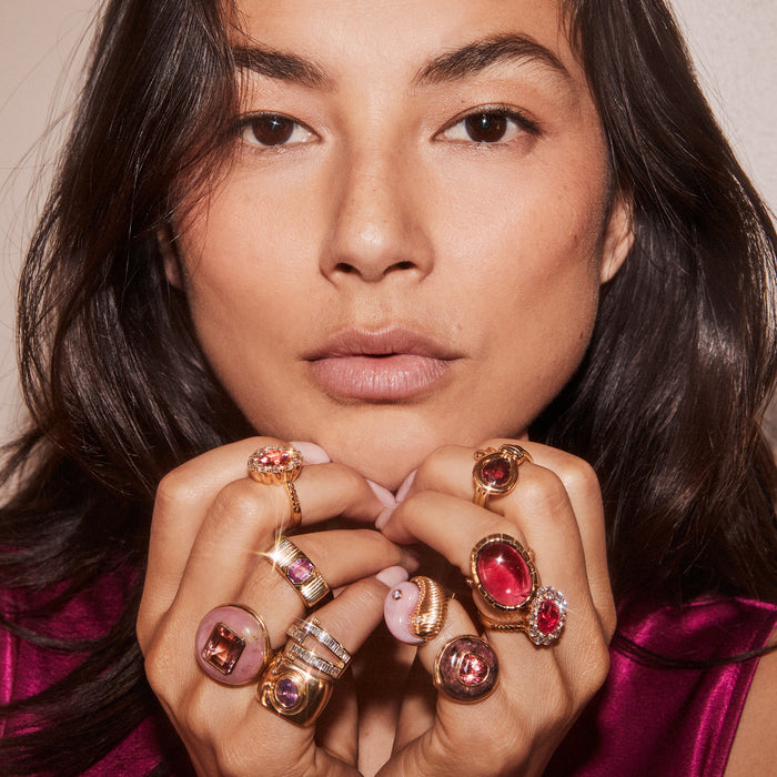 Impetus Interlocking Puzzle Ring with 2ct Unheated Pink Sapphire