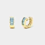 Classic Baguette Buckle Huggies - Aquamarine