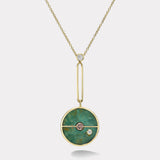 Signature Compass Pendant - Green Turquoise / Lotus Garnet