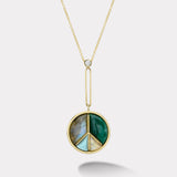 Signature Peace Sign Pendant with Labradorite, Malachite, Moonstone and Turquoise