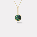 Signature Peace Sign Pendant with Nephrite Jade, Spotted Jade, Green Tourmaline, Malachite