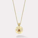 Spider Fantasy Signet Pendant Necklace with Diamonds