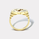 Unicorn Fantasy Signet Ring with Diamonds