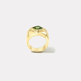 3.34ct Emerald Cut Green Tourmaline Impetus Interlocking Puzzle Ring