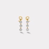 1.63ct Old Euro Diamond Vein Drop Earrings