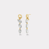 2.16ct Oval Diamond Vein Drop Earrings