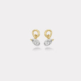 1.07ct Elongated Oval Diamond Vein Earrings