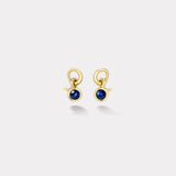 1.19ct Round Blue Sapphire Vein Earrings
