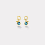 1.69ct Cushion Blue Tourmaline Vein Earrings