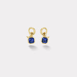 2.09ct Asscher Blue Sapphire Vein Earrings