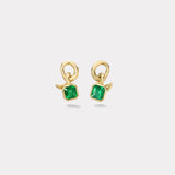 2.45ct Emerald Cut Emerald Vein Earrings