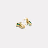 2.45ct Emerald Cut Emerald Vein Earrings