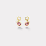 2.7ct Pear Lotus Garnet Vein Earrings