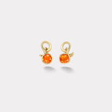 3.74ct Mismatched Fire Opal Vein Earrings