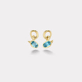 5.44ct Oval Blue Zircons Vein Earrings
