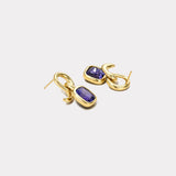 8.42ct Cushion Tanzanite Vein Earrings