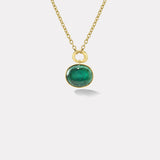 20.48ct Cabochon Oval Green Tourmaline Vein Pendant