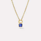 3.10ct Asscher Tanzanite Vein Pendant