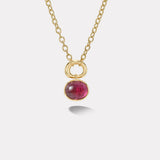 6.71ct Cabochon Oval Rubellite Vein Pendant