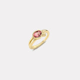 0.96ct Oval Peach Spinel Vein Ring