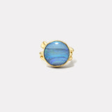 10.6ct Round Cabochon Australian Opal Vein Ring